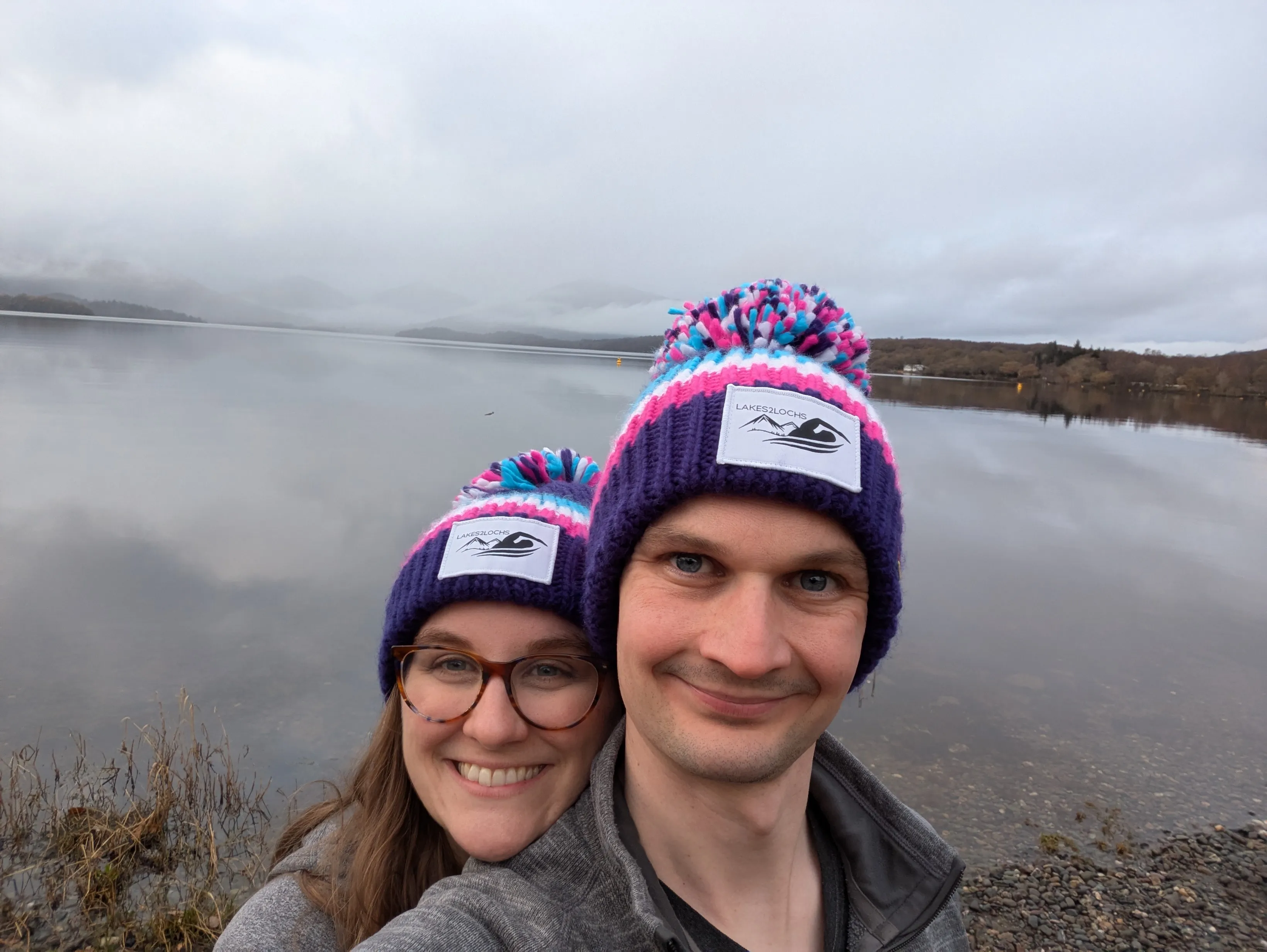 Dan and Hannah wild swimming in a Scottish loch