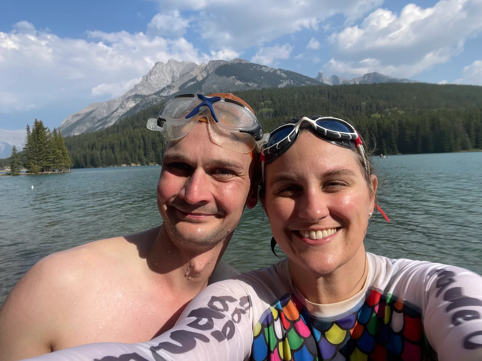 A Dip in Two Jack Lake, Banff